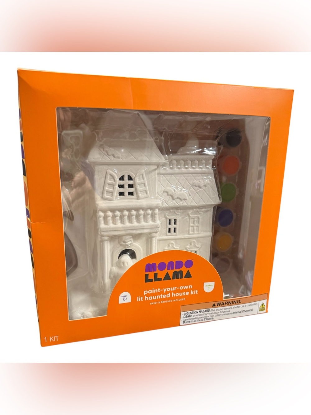 Mondo Llama Paint-Your-Own Lit Haunted House Kit - White